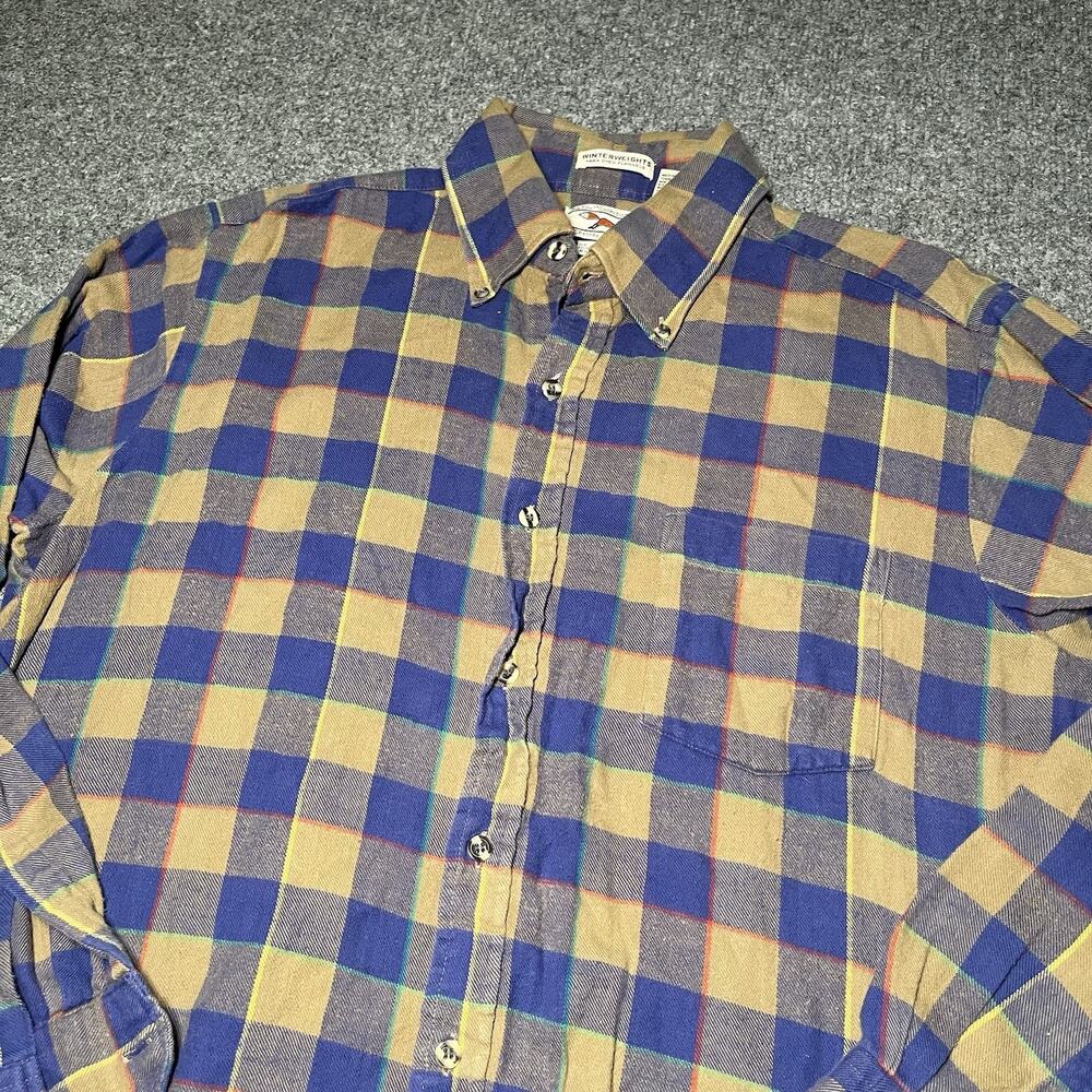 Vintage JC Penney Flannel Shirt Mens Large The Fox Collection Winterweights